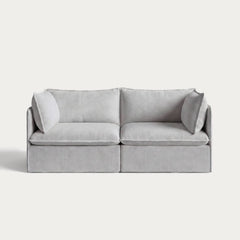 Modular Outdoor Washable 2-Seater | Nano Slubweave in Mist