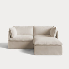 Modular Outdoor Washable 2-Seater Sectional | Nano Slubweave in Chai