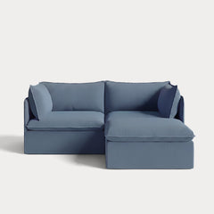 Modular Outdoor Washable 2-Seater Sectional | Classic Canvas in Ocean