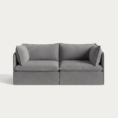 Modular Outdoor Washable 2-Seater | Classic Canvas in Stone Gray