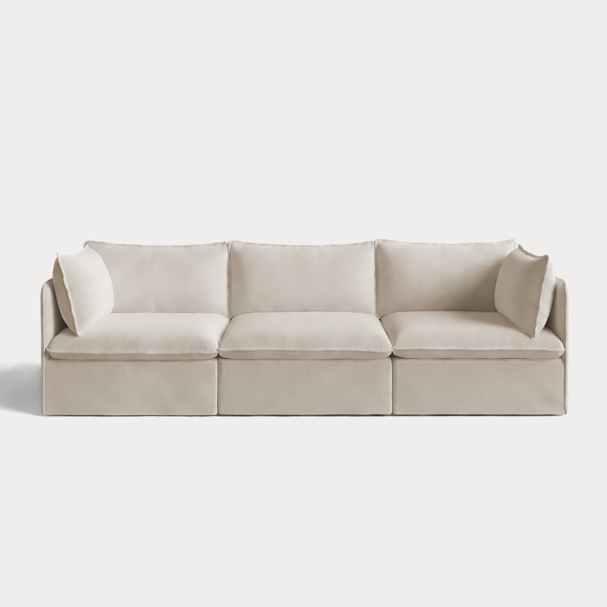 Modular Outdoor Washable 3-Seater | Nano Slubweave in Chai