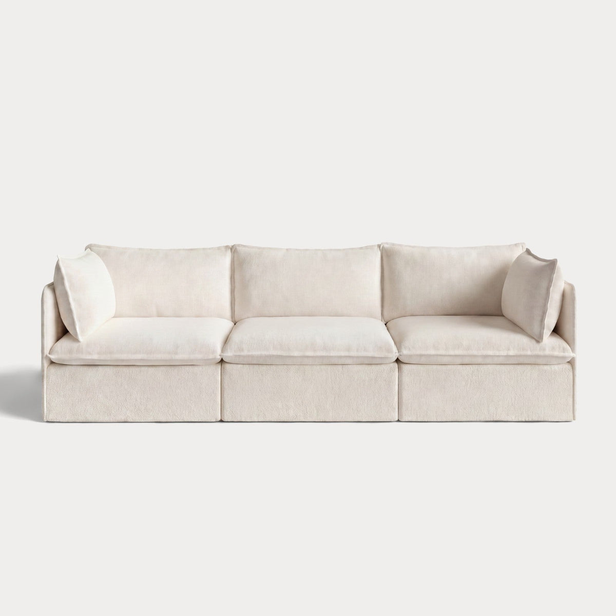 Modular Outdoor Washable 3-Seater | Alfresco Boucle in Creme