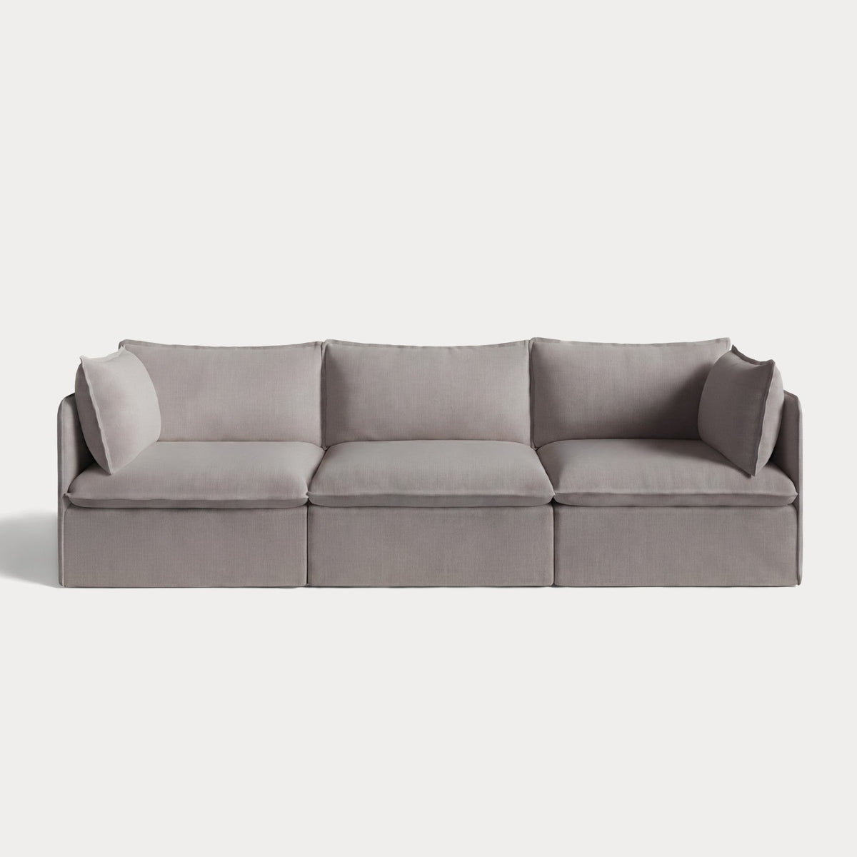 Modular Outdoor Washable 3-Seater | Nano Slubweave in Haze Gray