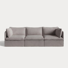 Modular Outdoor Washable 3-Seater | Nano Slubweave in Haze Gray
