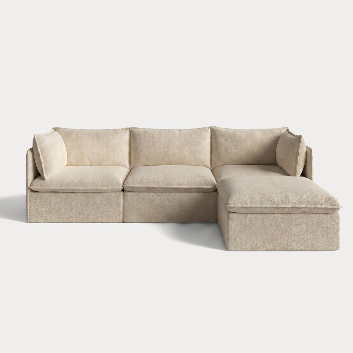 Modular Outdoor Washable 3-Seater Sectional | Alfresco Boucle in Cashew