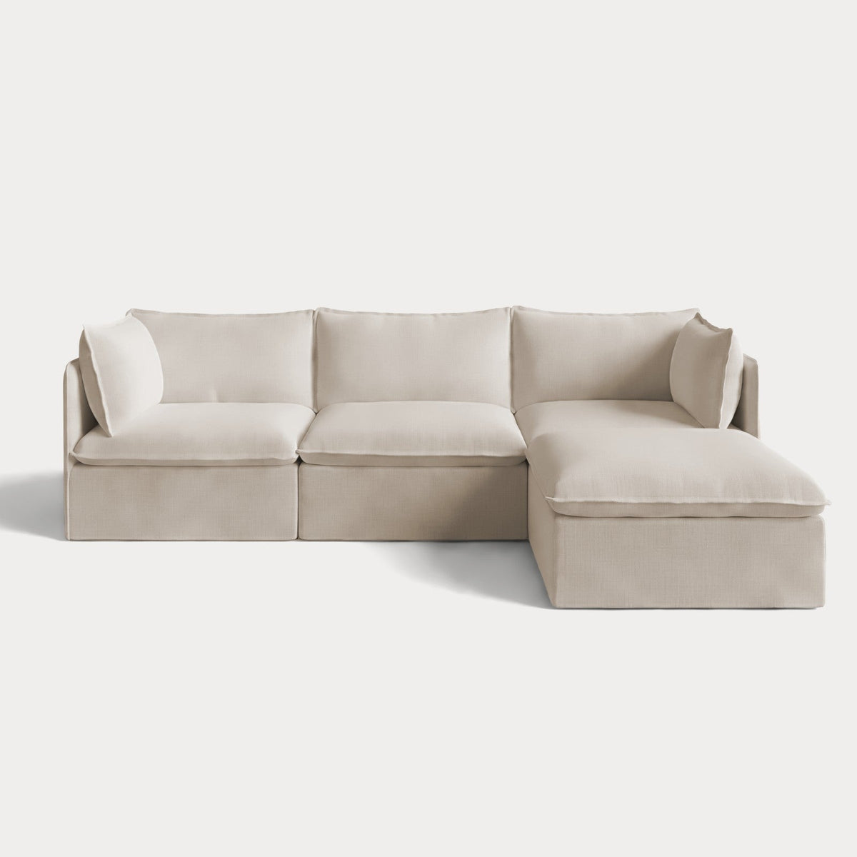 Modular Outdoor Washable 3-Seater Sectional | Nano Slubweave in Chai