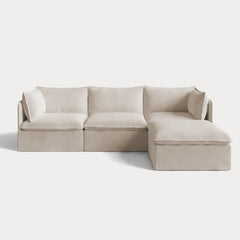 Modular Outdoor Washable 3-Seater Sectional | Nano Slubweave in Chai