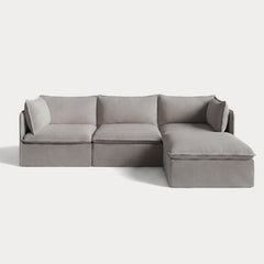 Modular Outdoor Washable 3-Seater Sectional | Nano Slubweave in Haze Gray