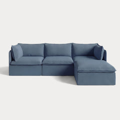 Modular Outdoor Washable 3-Seater Sectional | Classic Canvas in Ocean
