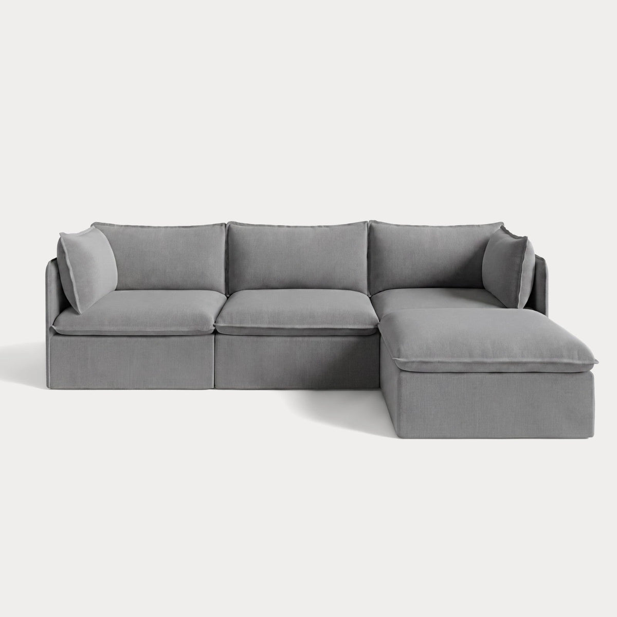 Modular Outdoor Washable 3-Seater Sectional | Classic Canvas in Stone Gray