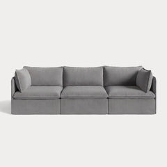 Modular Outdoor Washable 3-Seater | Classic Canvas in Stone Gray