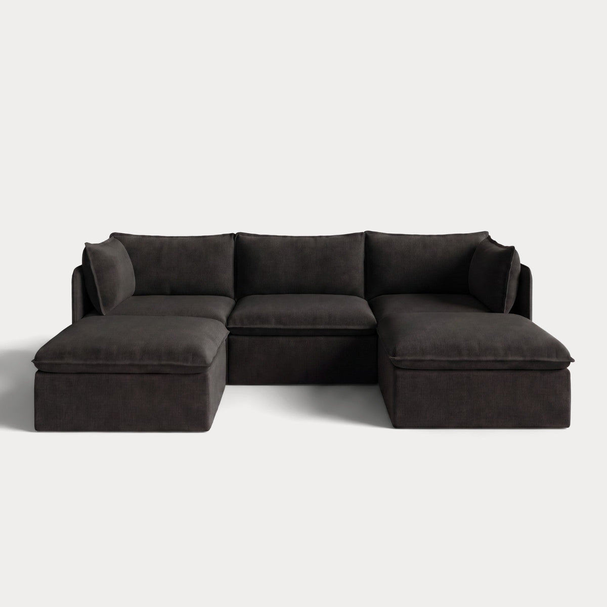 Modular Outdoor Washable 3-Seater U-Sectional | Classic Canvas in Charcoal