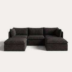 Modular Outdoor Washable 3-Seater U-Sectional | Classic Canvas in Charcoal