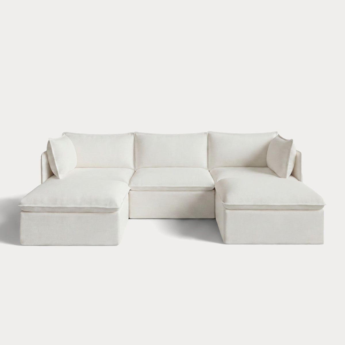 Modular Outdoor Washable 3-Seater U-Sectional | Classic Canvas in Cloud