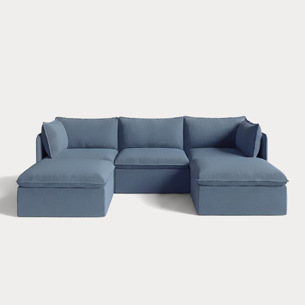 Modular Outdoor Washable 3-Seater U-Sectional | Classic Canvas in Ocean