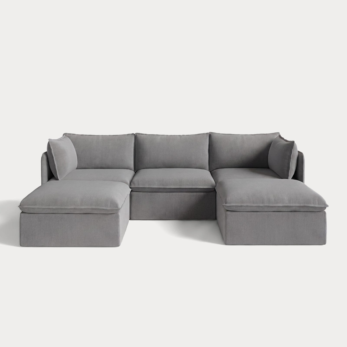 Modular Outdoor Washable 3-Seater U-Sectional | Classic Canvas in Stone Gray