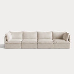 Modular Outdoor Washable 4-Seater | Nano Slubweave in Chai