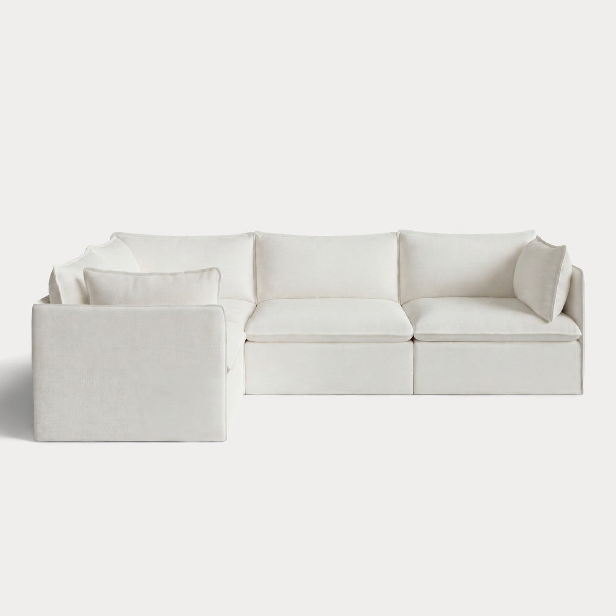 Modular Outdoor Washable 4-Seater Corner Sectional | Classic Canvas in Cloud
