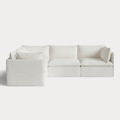 Modular Outdoor Washable 4-Seater Corner Sectional | Classic Canvas in Cloud