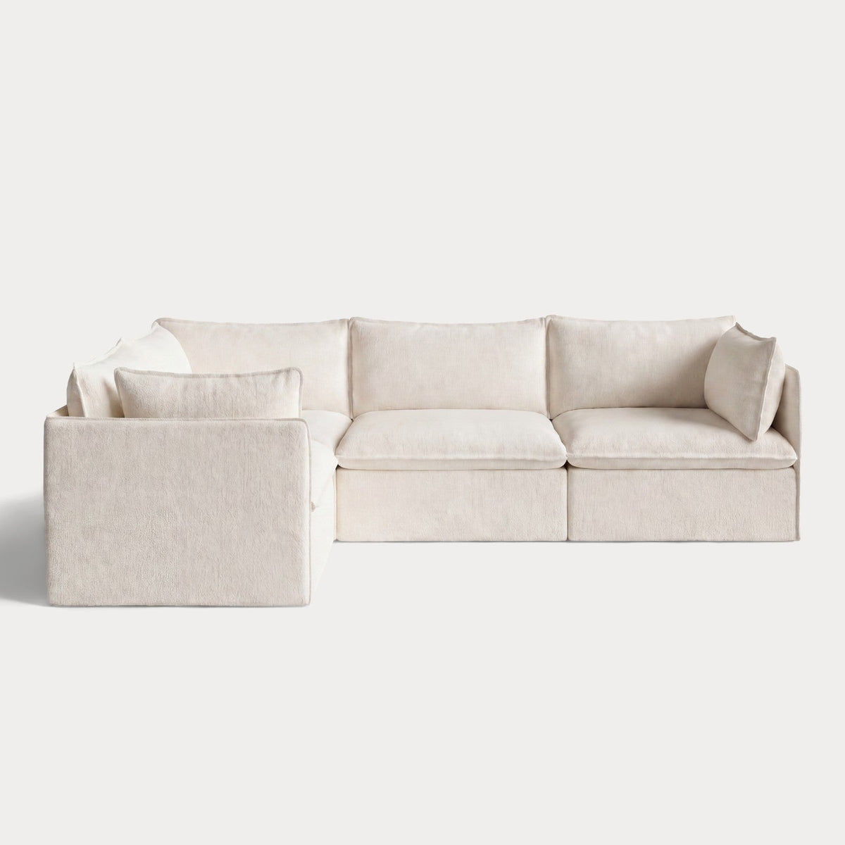 Modular Outdoor Washable 4-Seater Corner Sectional | Alfresco Boucle in Creme