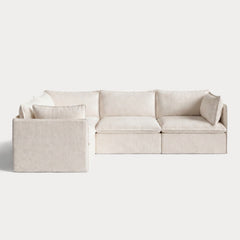 Modular Outdoor Washable 4-Seater Corner Sectional | Alfresco Boucle in Creme