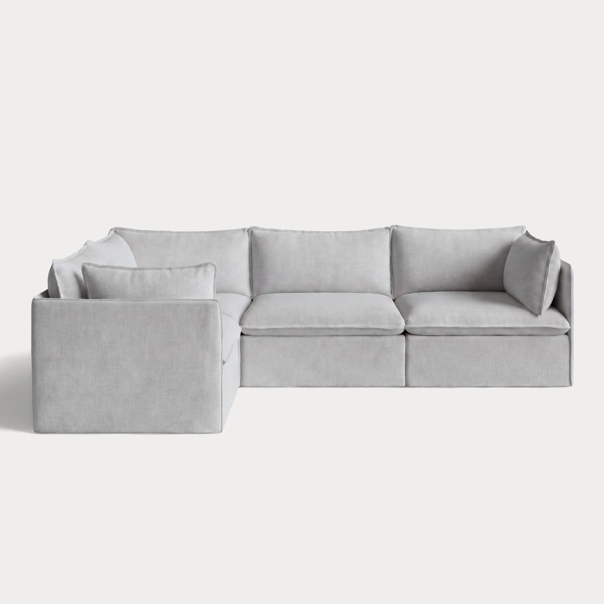 Modular Outdoor Washable 4-Seater Corner Sectional | Nano Slubweave in Mist
