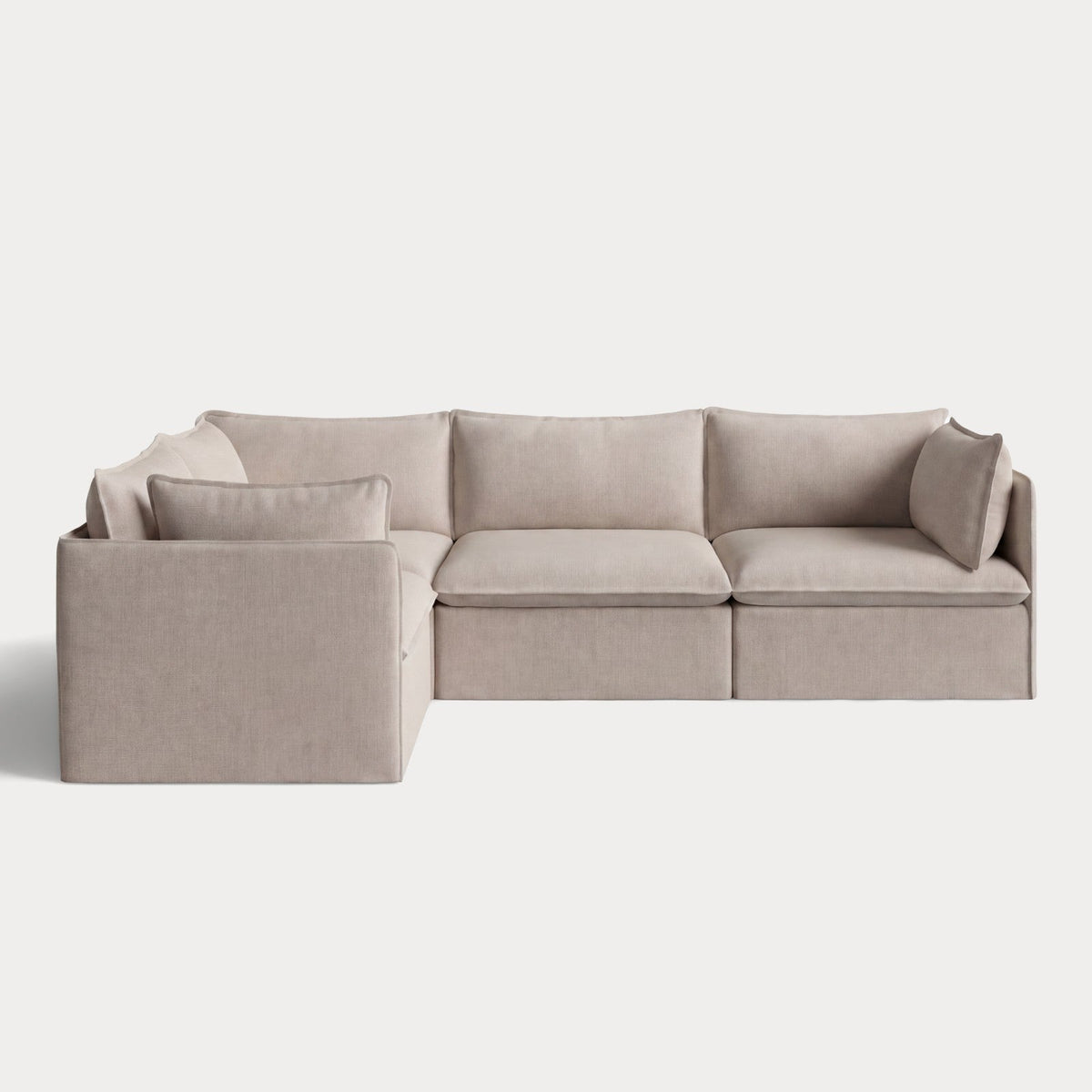 Modular Outdoor Washable 4-Seater Corner Sectional | Classic Canvas in Sand