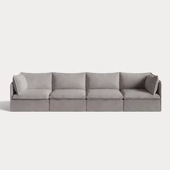 Modular Outdoor Washable 4-Seater | Nano Slubweave in Haze Gray