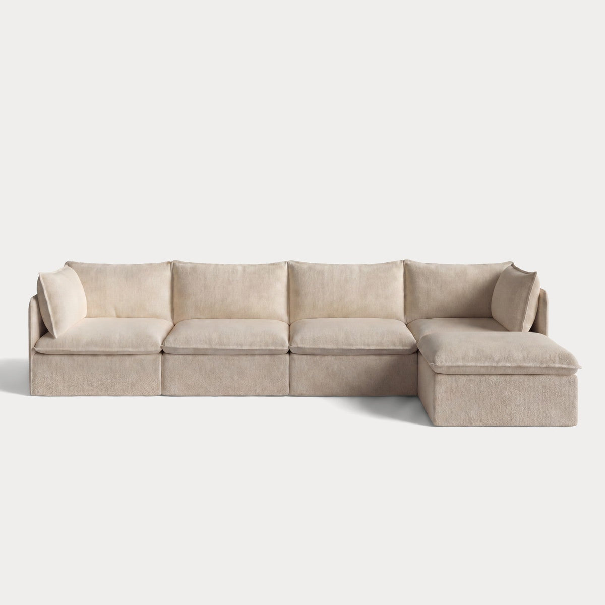 Modular Outdoor Washable 4-Seater Sectional | Alfresco Boucle in Cashew