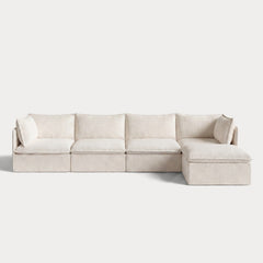 Modular Outdoor Washable 4-Seater Sectional | Alfresco Boucle in Creme