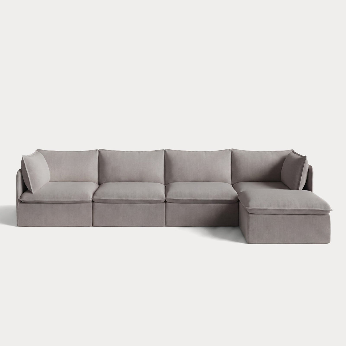 Modular Outdoor Washable 4-Seater Sectional | Nano Slubweave in Haze Gray