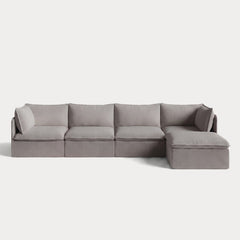 Modular Outdoor Washable 4-Seater Sectional | Nano Slubweave in Haze Gray
