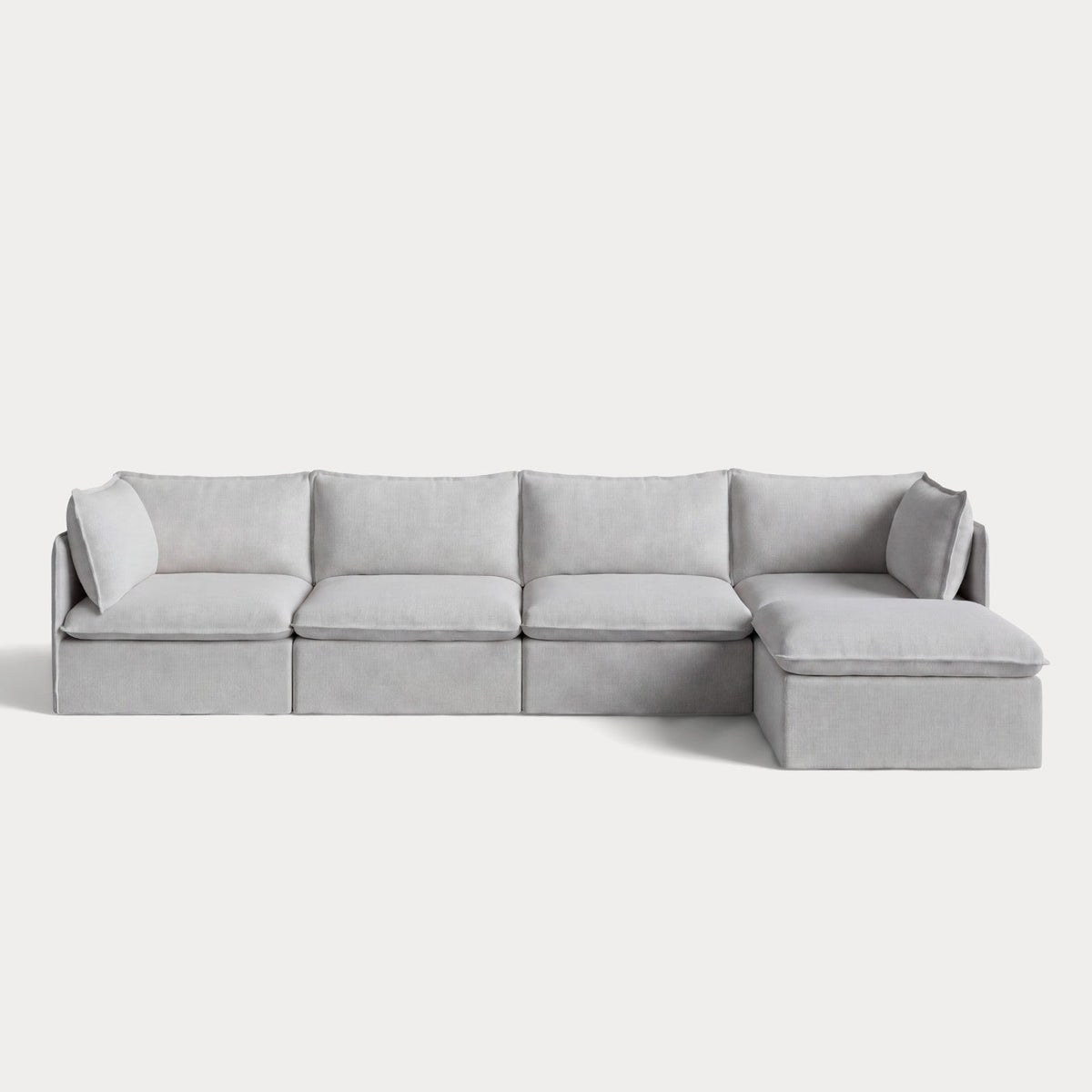 Modular Outdoor Washable 4-Seater Sectional | Nano Slubweave in Mist