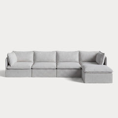 Modular Outdoor Washable 4-Seater Sectional | Nano Slubweave in Mist