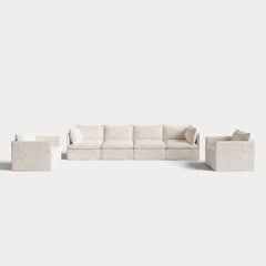 Modular Outdoor Washable 4-Seater Sofa + Armchair Set | Alfresco Boucle in Creme