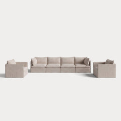 Modular Outdoor Washable 4-Seater Sofa + Armchair Set | Classic Canvas in Sand