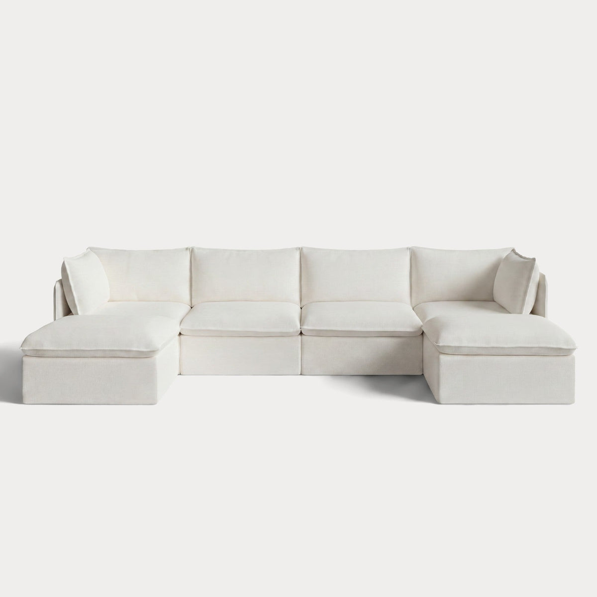 Modular Outdoor Washable 4-Seater U-Sectional | Classic Canvas in Cloud