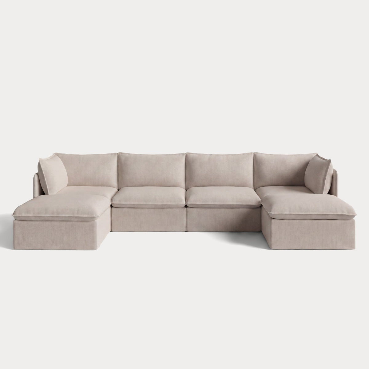 Modular Outdoor Washable 4-Seater U-Sectional | Classic Canvas in Sand
