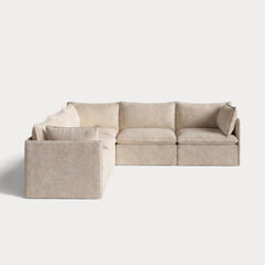 Modular Outdoor Washable 5-Seater Corner Sectional | Alfresco Boucle in Cashew