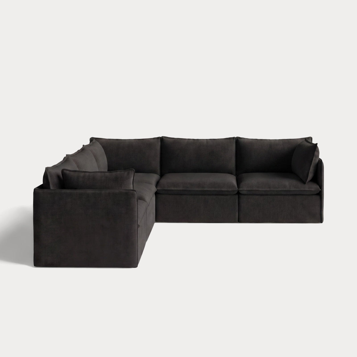 Modular Outdoor Washable 5-Seater Corner Sectional | Classic Canvas in Charcoal