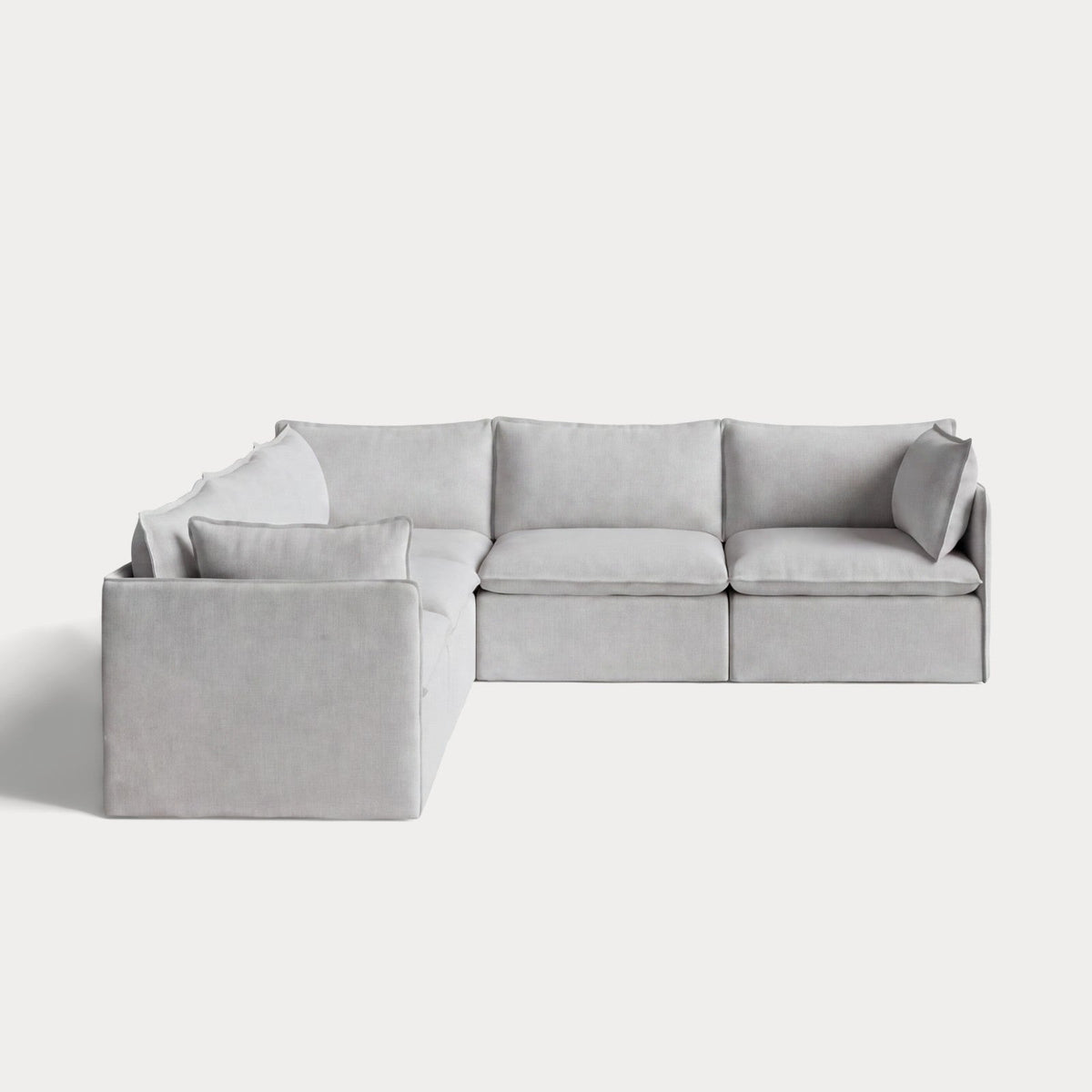 Modular Outdoor Washable 5-Seater Corner Sectional | Nano Slubweave in Mist