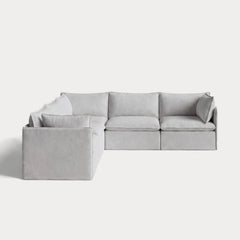Modular Outdoor Washable 5-Seater Corner Sectional | Nano Slubweave in Mist