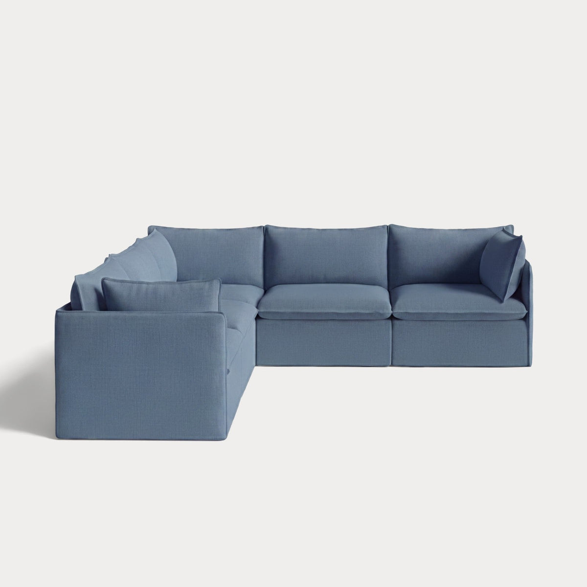 Modular Outdoor Washable 5-Seater Corner Sectional | Classic Canvas in Ocean