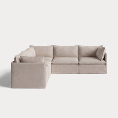 Modular Outdoor Washable 5-Seater Corner Sectional | Classic Canvas in Sand