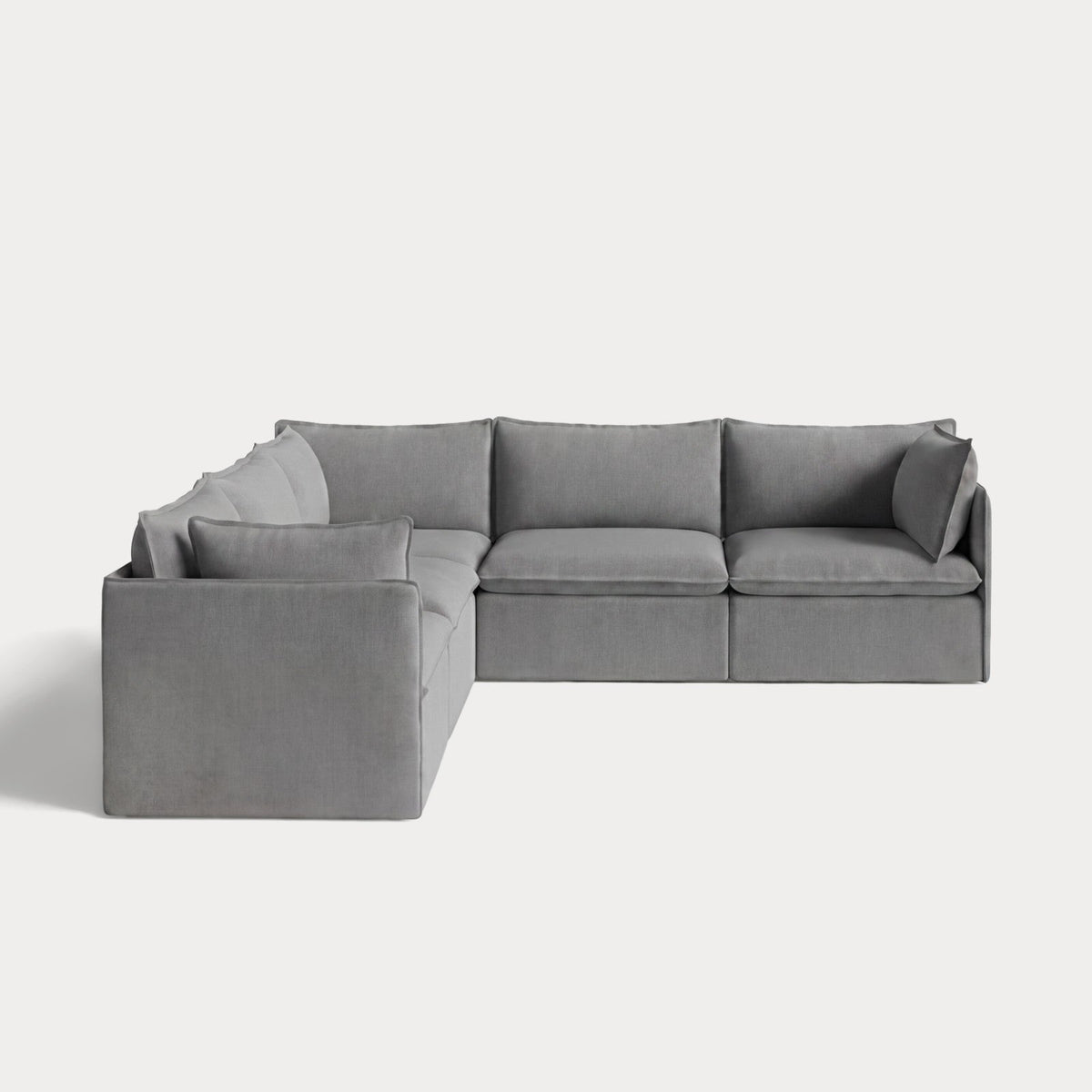 Modular Outdoor Washable 5-Seater Corner Sectional | Classic Canvas in Stone Gray