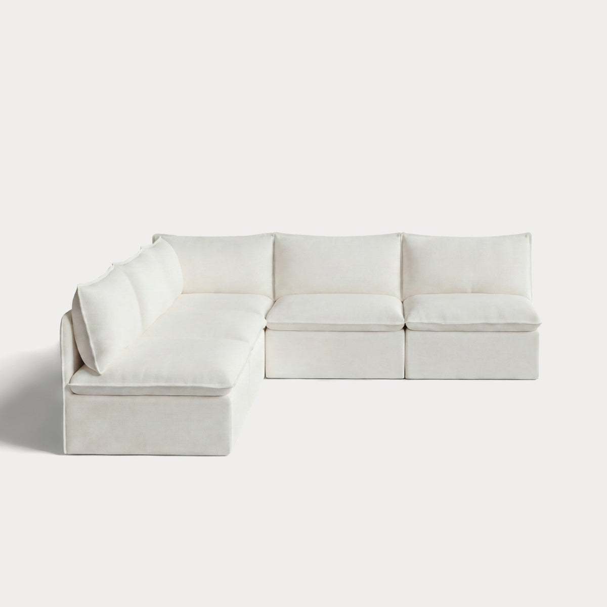 Modular Outdoor Washable 5-Seater Open-Ends Corner Sectional | Classic Canvas in Cloud