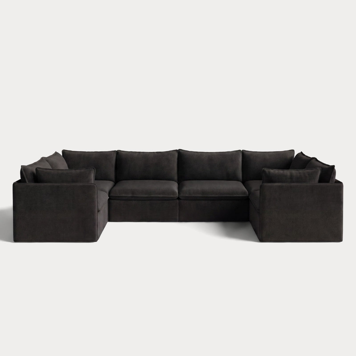 Modular Outdoor Washable 6-Seater U-Sectional | Classic Canvas in Charcoal