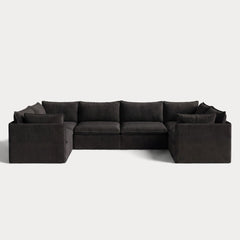 Modular Outdoor Washable 6-Seater U-Sectional | Classic Canvas in Charcoal