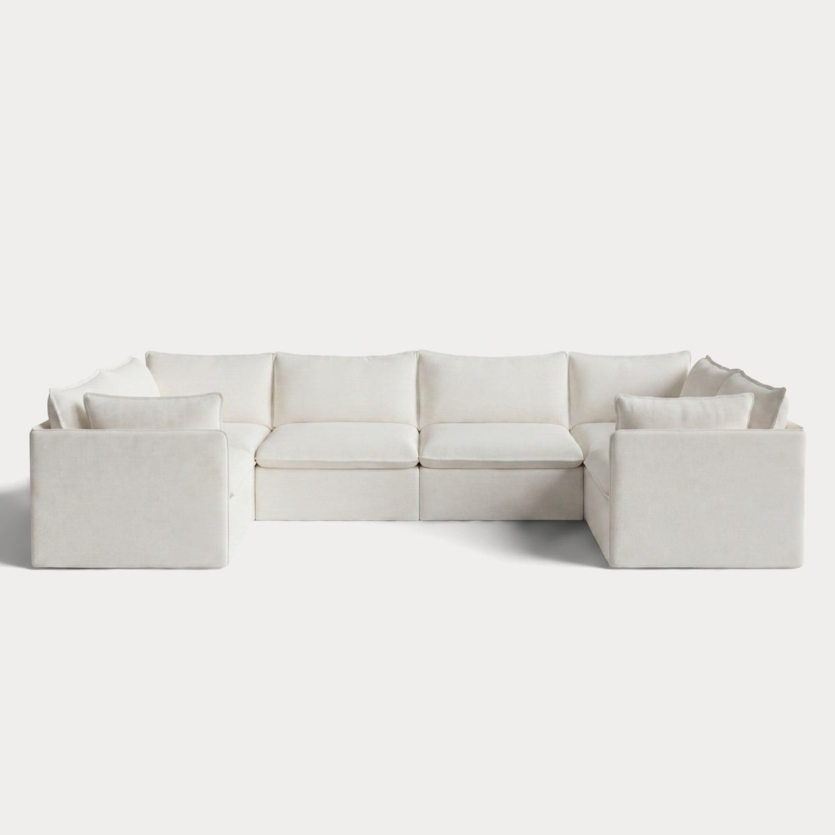 Modular Outdoor Washable 6-Seater U-Sectional | Classic Canvas in Cloud