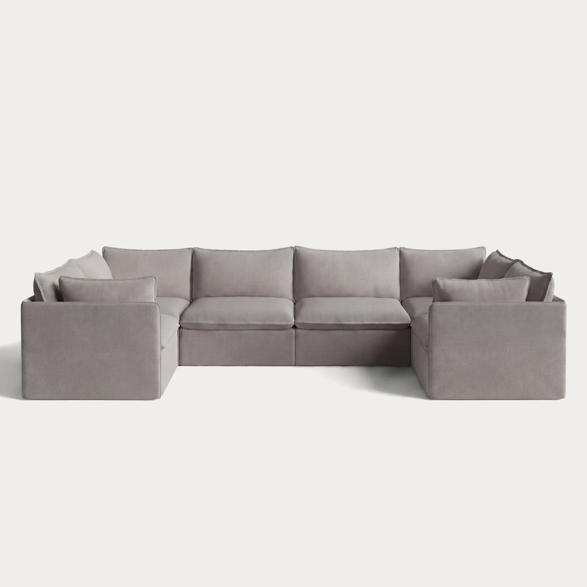 Modular Outdoor Washable 6-Seater U-Sectional | Nano Slubweave in Haze Gray